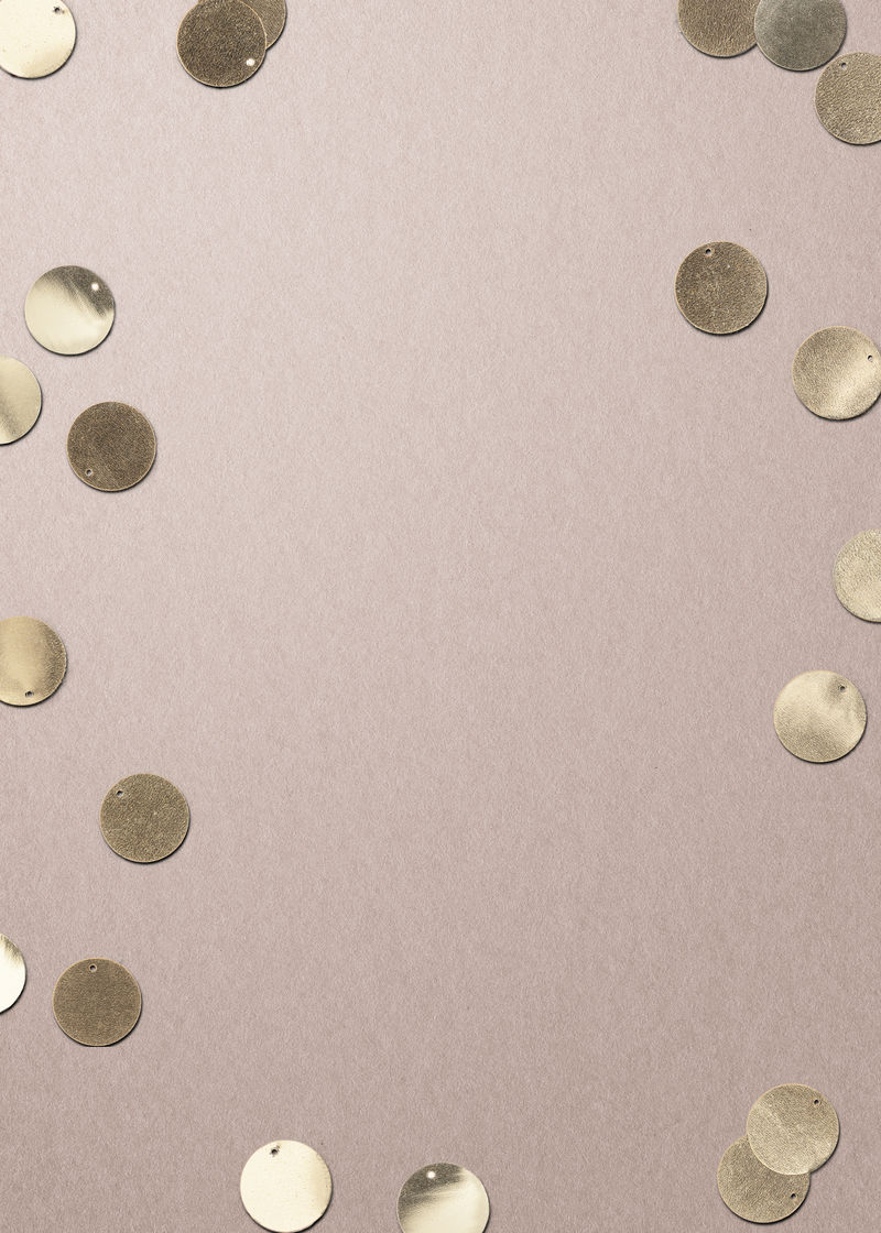 金色五彩纸屑图案框架psd粉色背景邀请卡