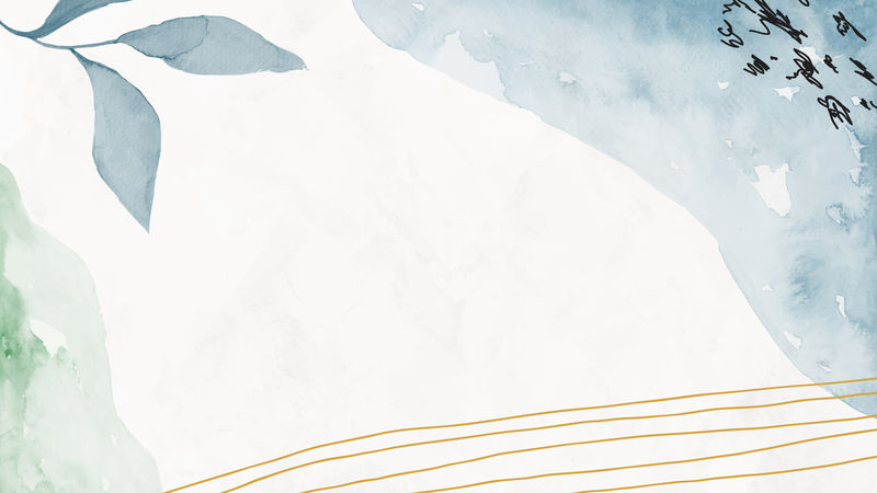 蓝色水彩花卉背景向量