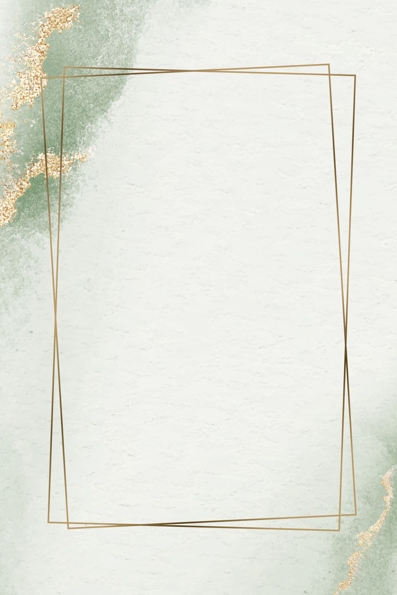 绿色水彩矢量金框