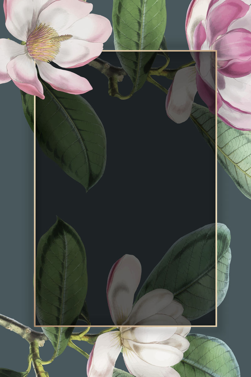 粉色花朵框架向量