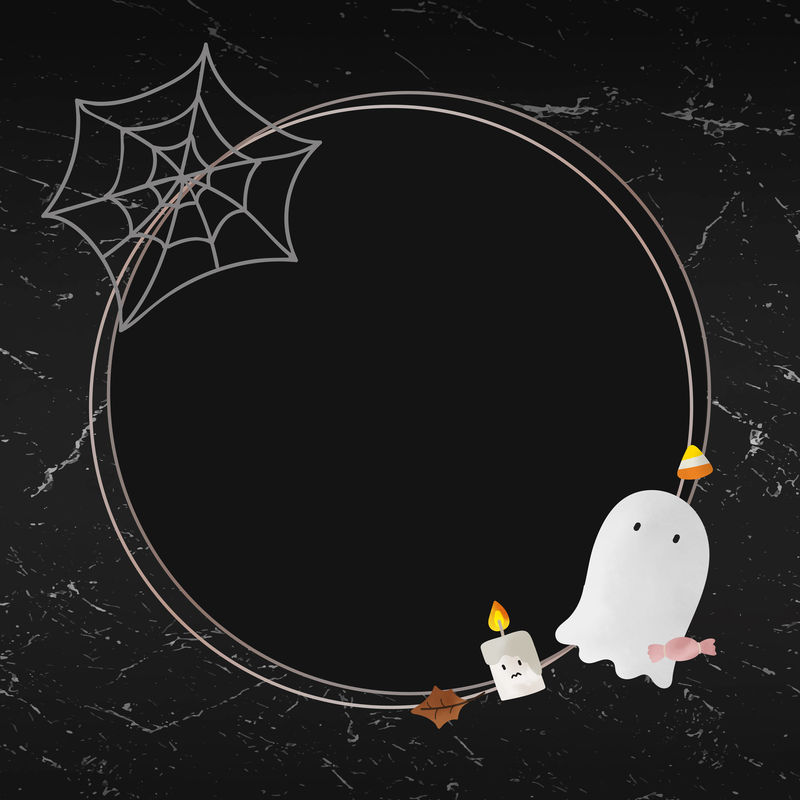 万圣节黑色背景矢量金框