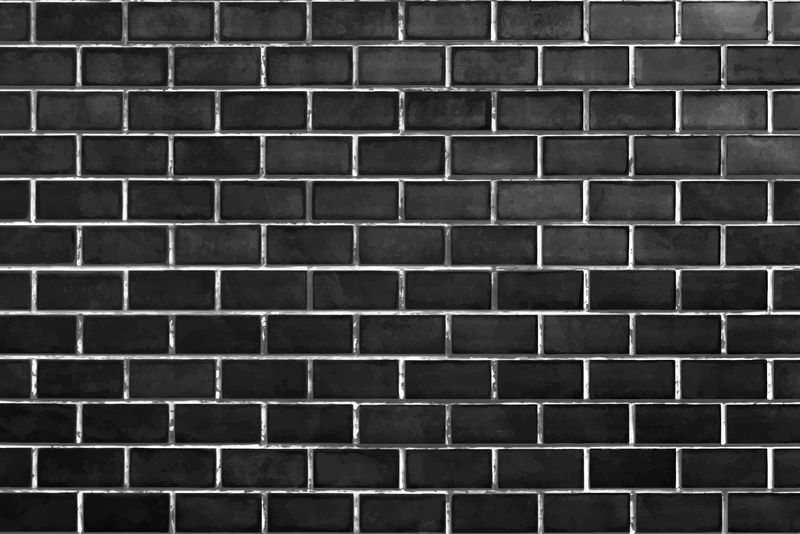 黑砖墙纹理背景向量