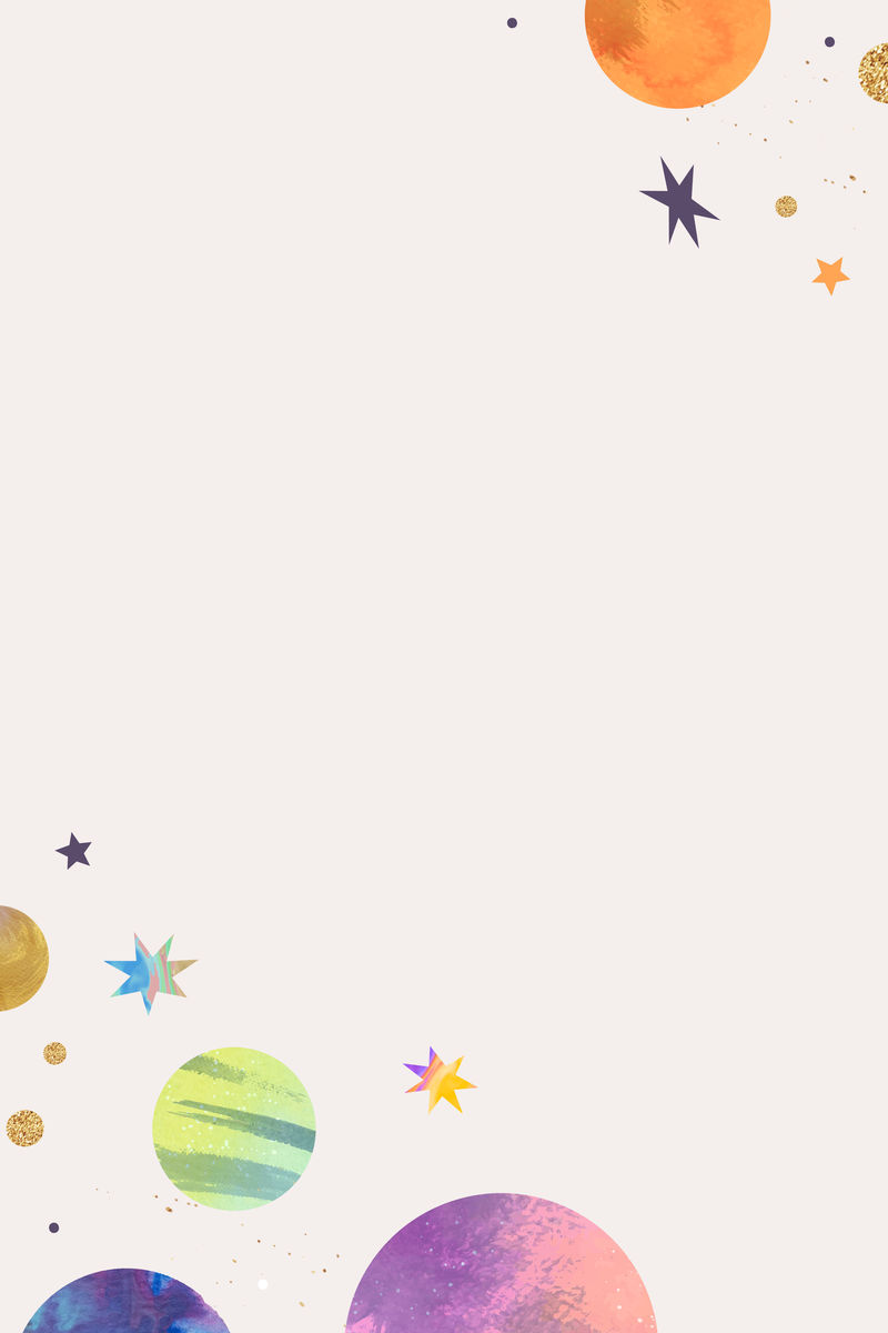 彩色银河水彩涂鸦框架粉彩背景向量