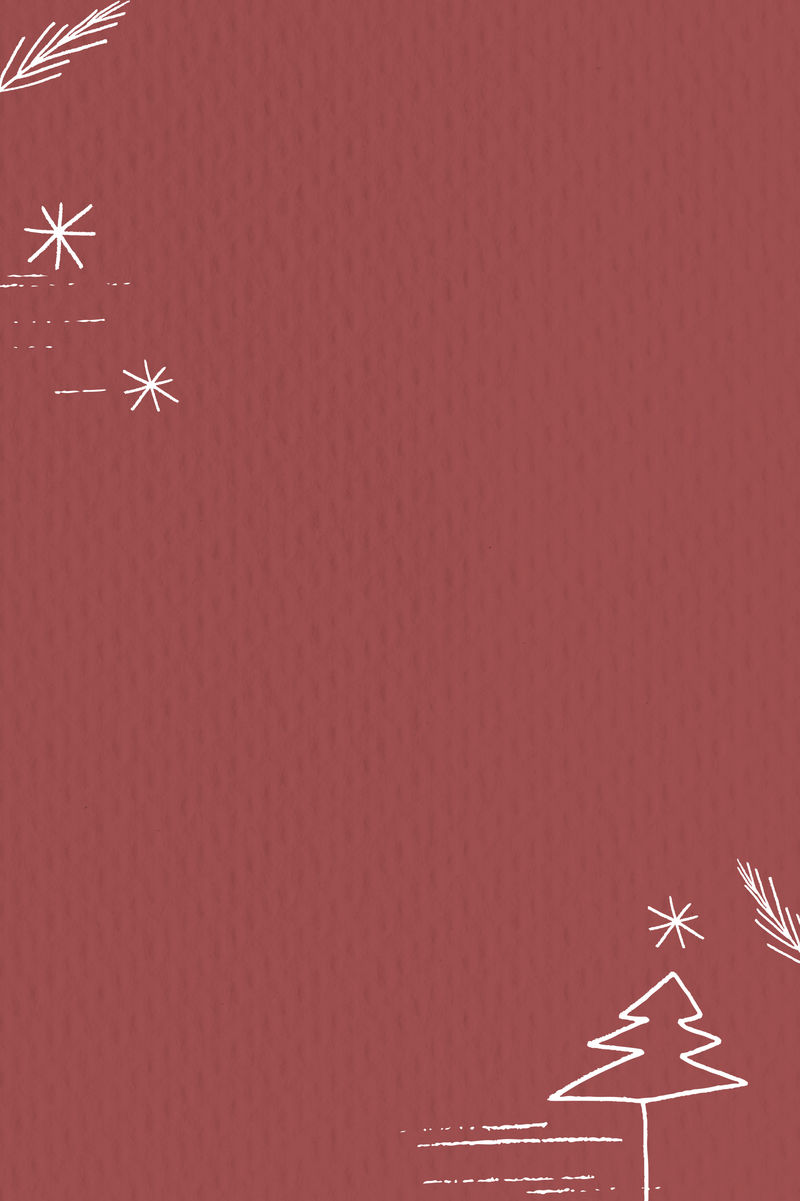 红色背景上的圣诞树边框psd