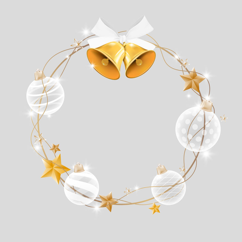 白色圣诞饰品金铃