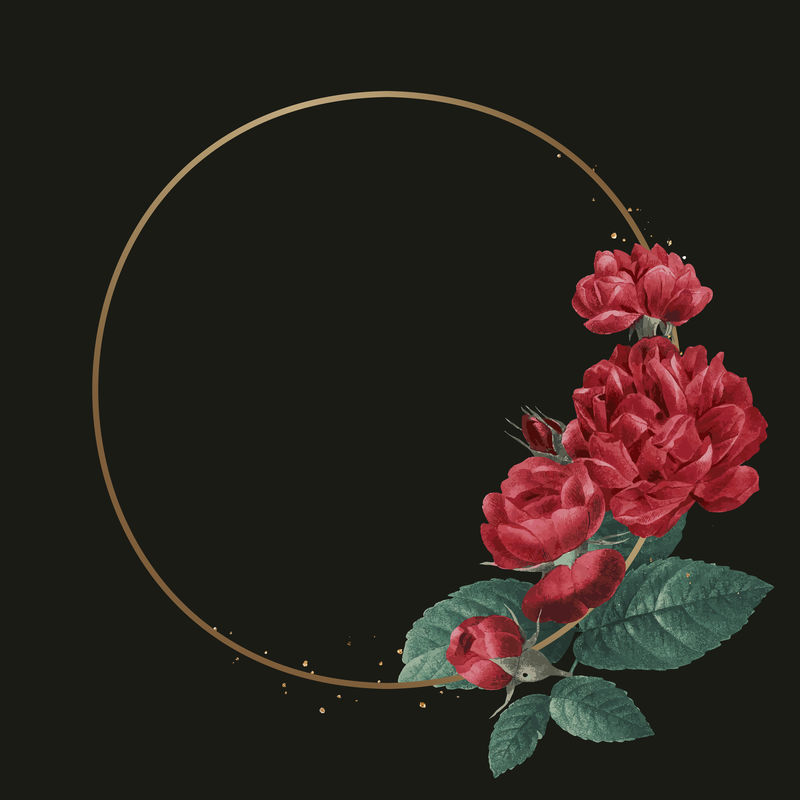 豪华玫瑰金框矢量水彩插画