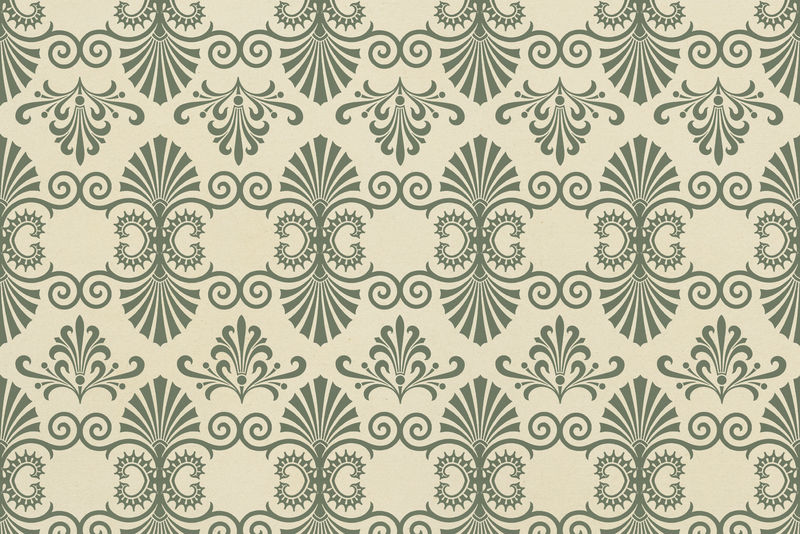 装饰性古希腊绿色钥匙图案背景