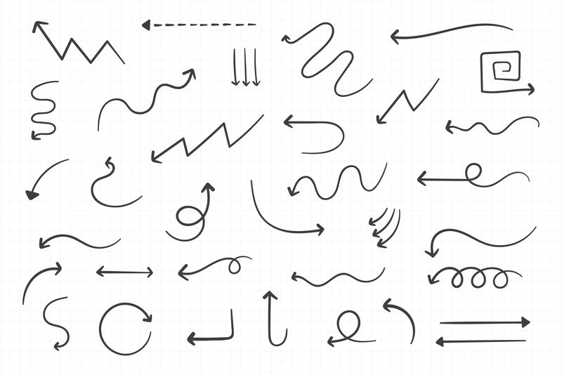 黑箭涂鸦矢量集