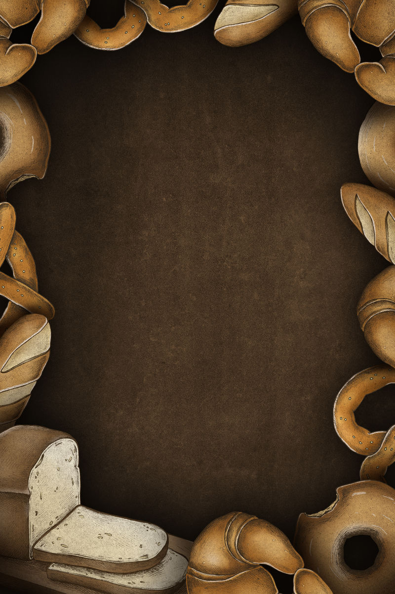 手绘复古烤面包架