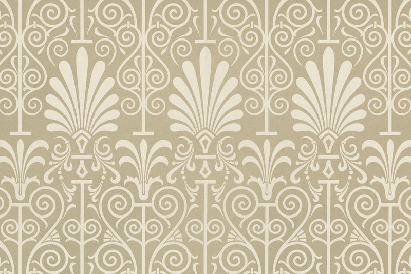 装饰性古希腊米黄色钥匙图案背景