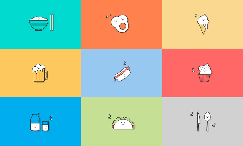 食物图标集插图