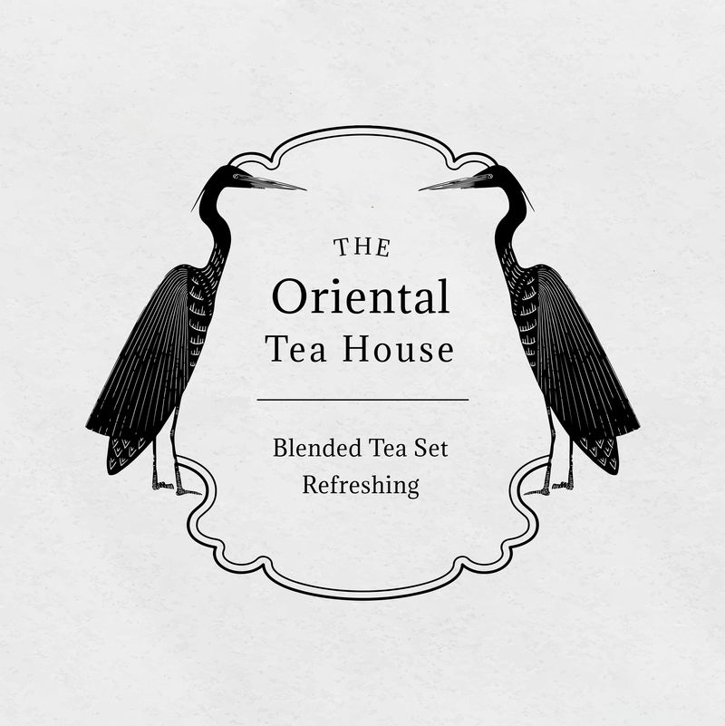 Vintage heron徽标linocut psd可编辑模板