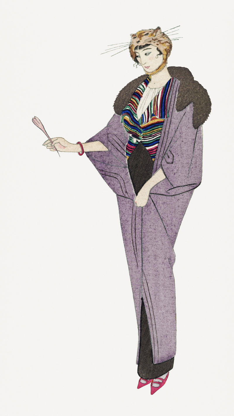 复古女性时尚psd乔治·巴比尔艺术作品混音