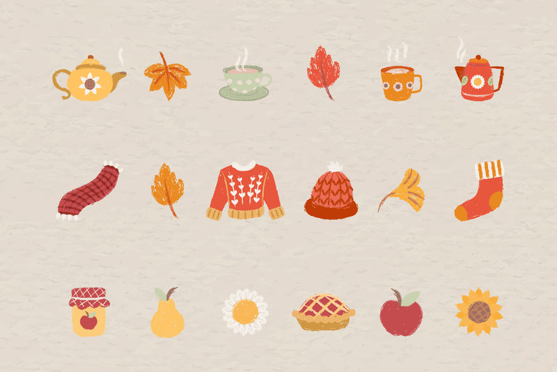 秋季设计元素向量集