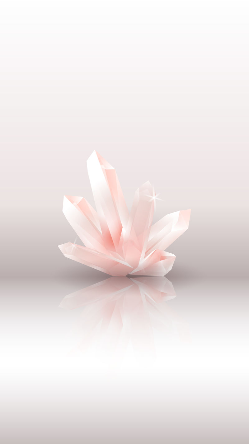 光滑表面上的晶体反射手机壁纸矢量