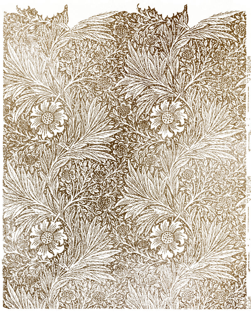 万寿菊壁纸图案威廉·莫里斯原创插图的混音