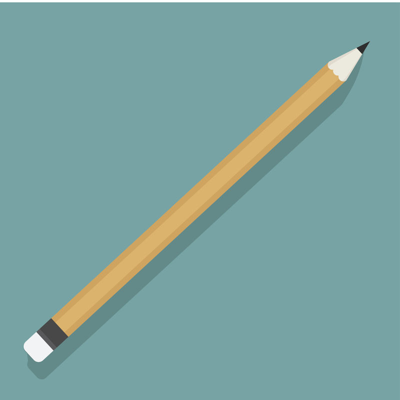 铅笔文具对象图标矢量插图