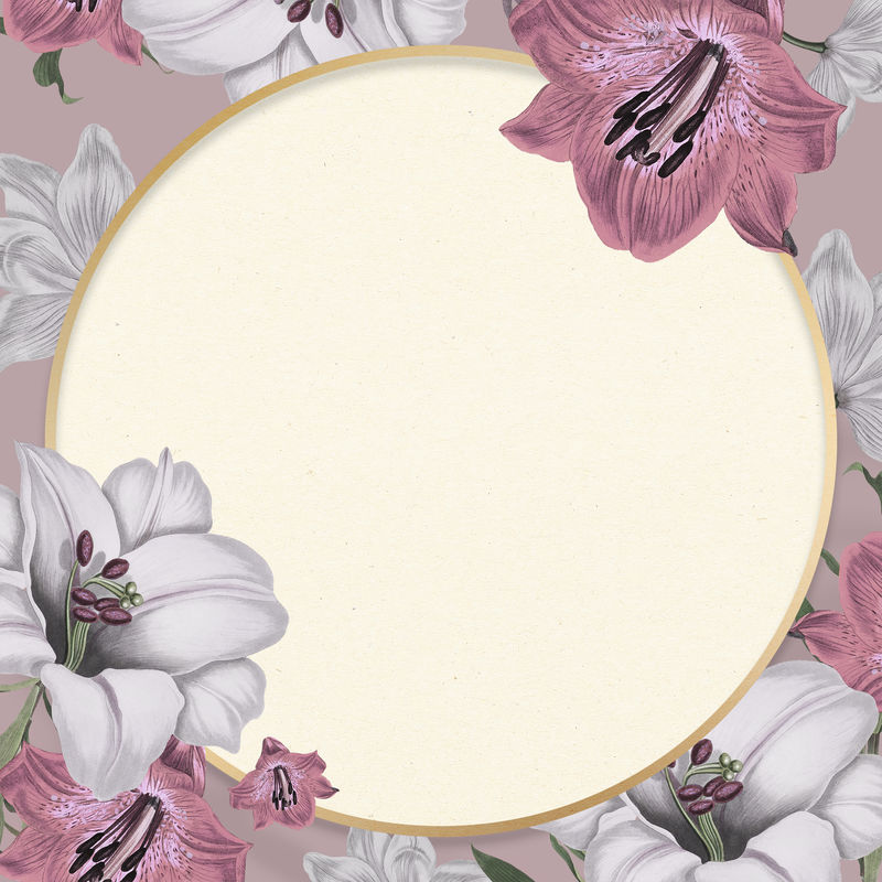 金花花卉圆框设计空间