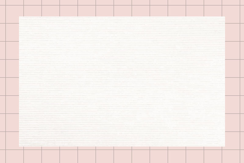 粉红色网格背景上的空白笔记纸psd