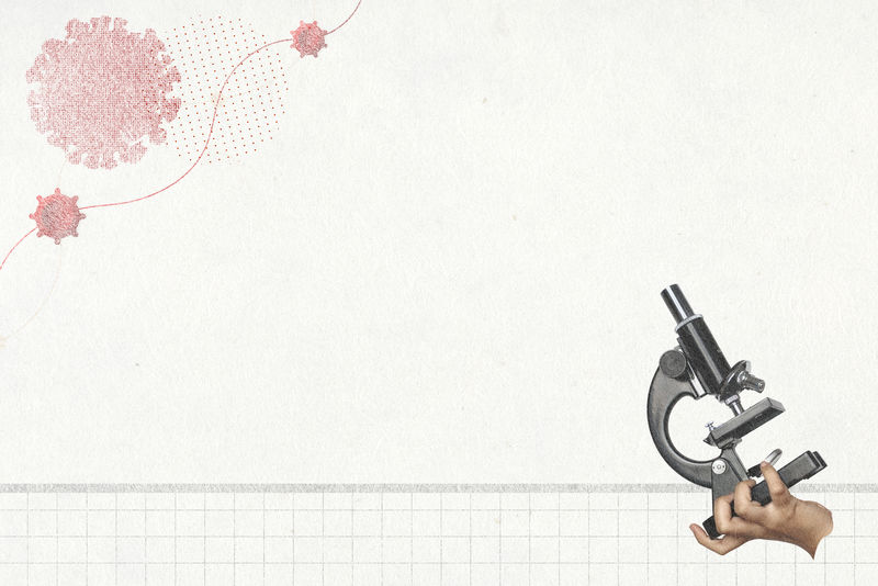 冠状病毒显微镜设计空间背景psd