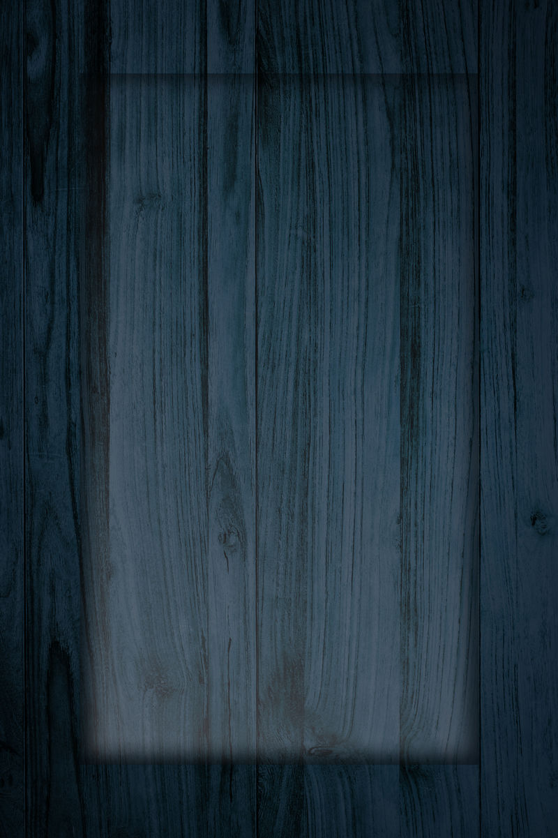深蓝色木质纹理背景上的矩形框架