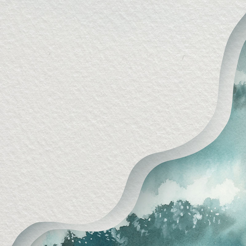 水彩画绿色海洋纸横幅