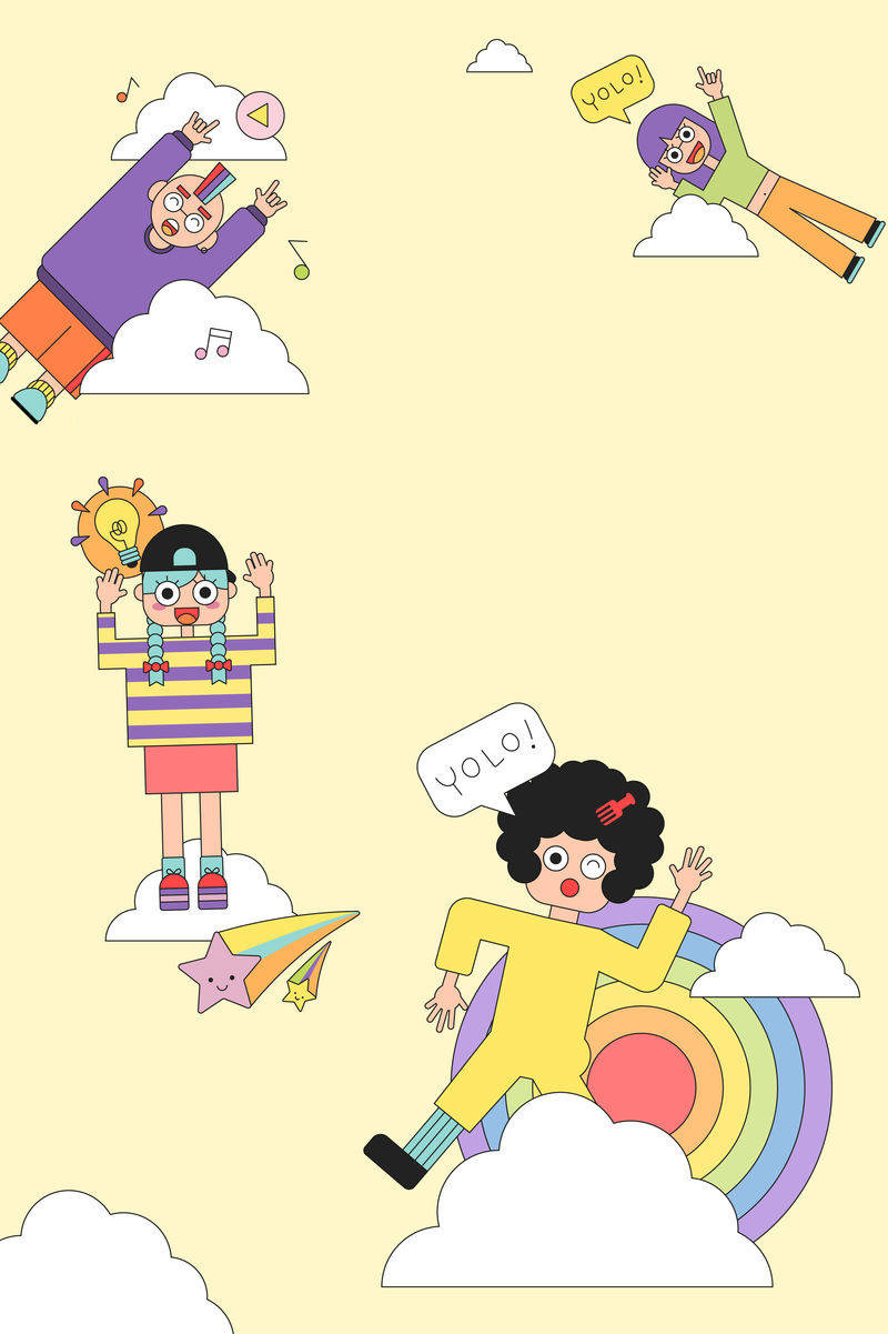 国际青年节快乐背景向量