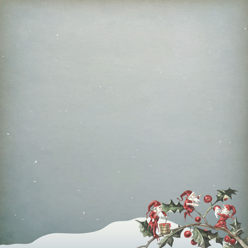 精灵画一些冬青浆果从公共领域圣诞佳酿插图矢量