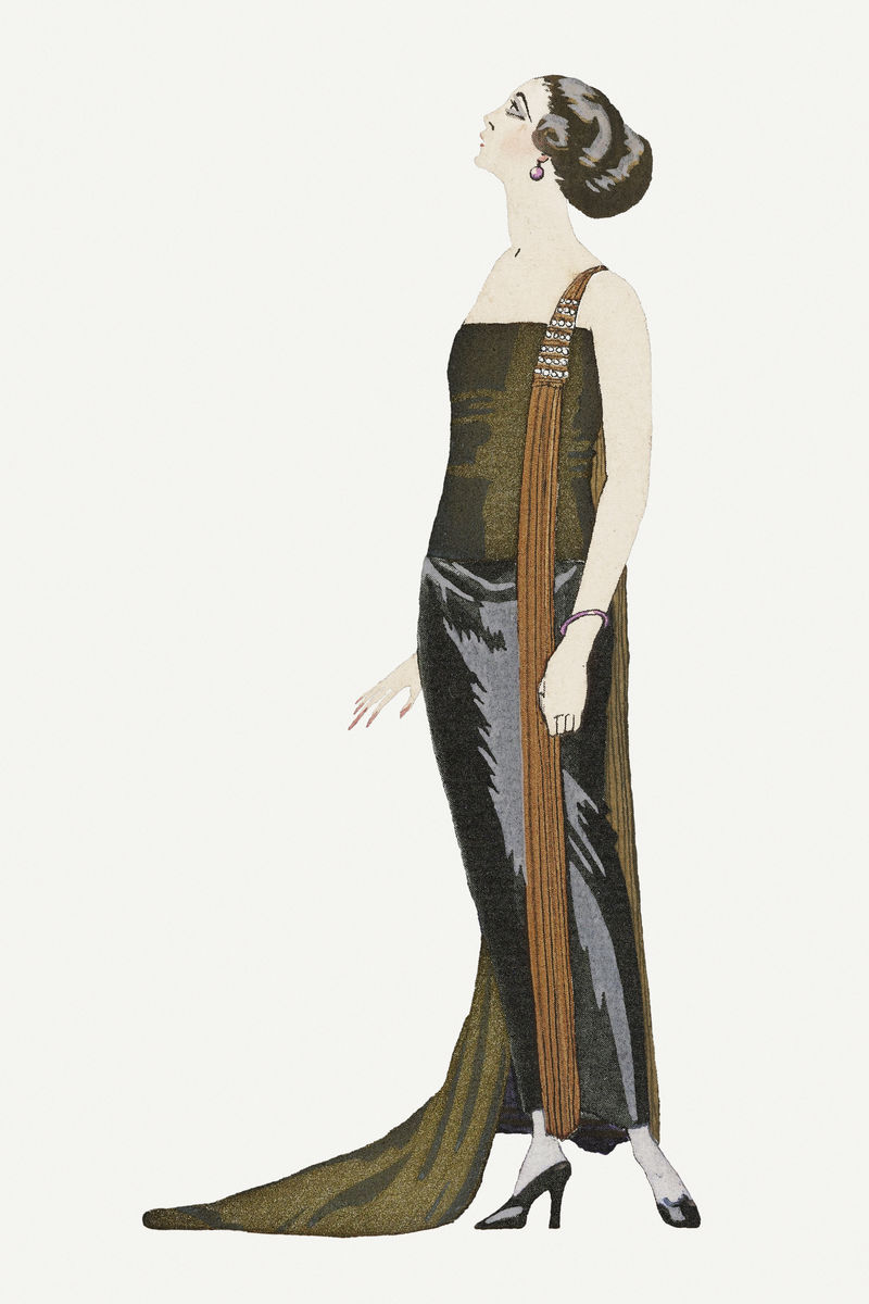复古女性时尚psd乔治·巴比尔艺术作品混音