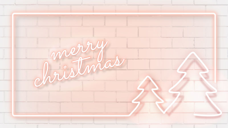 粉红霓虹圣诞社交横幅矢量