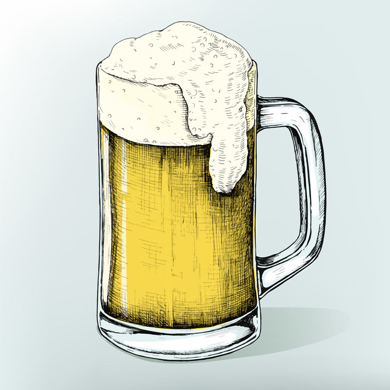 手绘啤酒酒精饮料