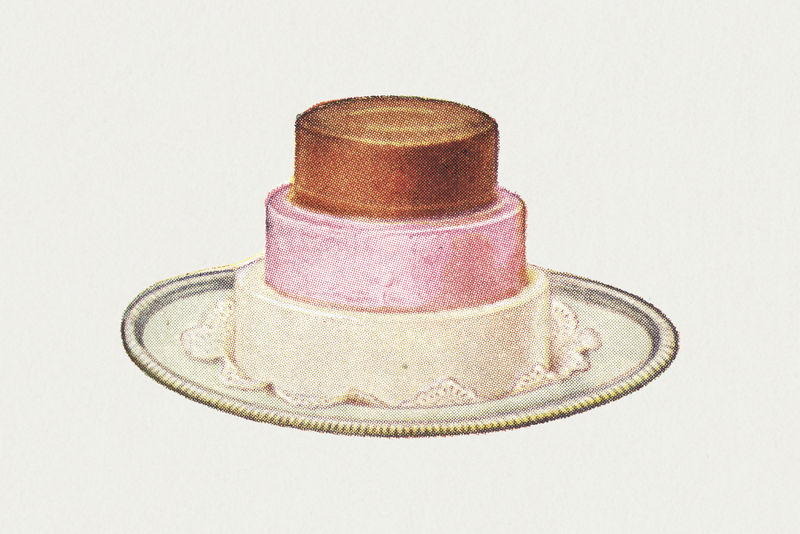 复古手绘金字塔奶油设计元素