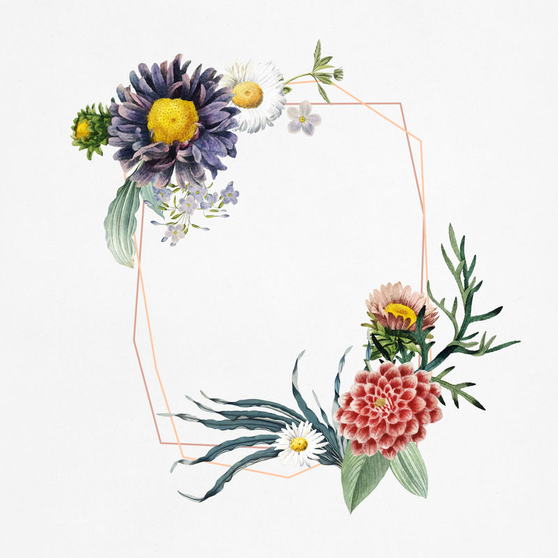 夏季花架psd手绘插花