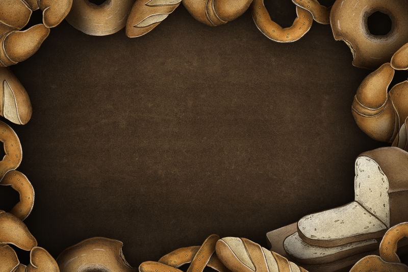 手绘复古烤面包架