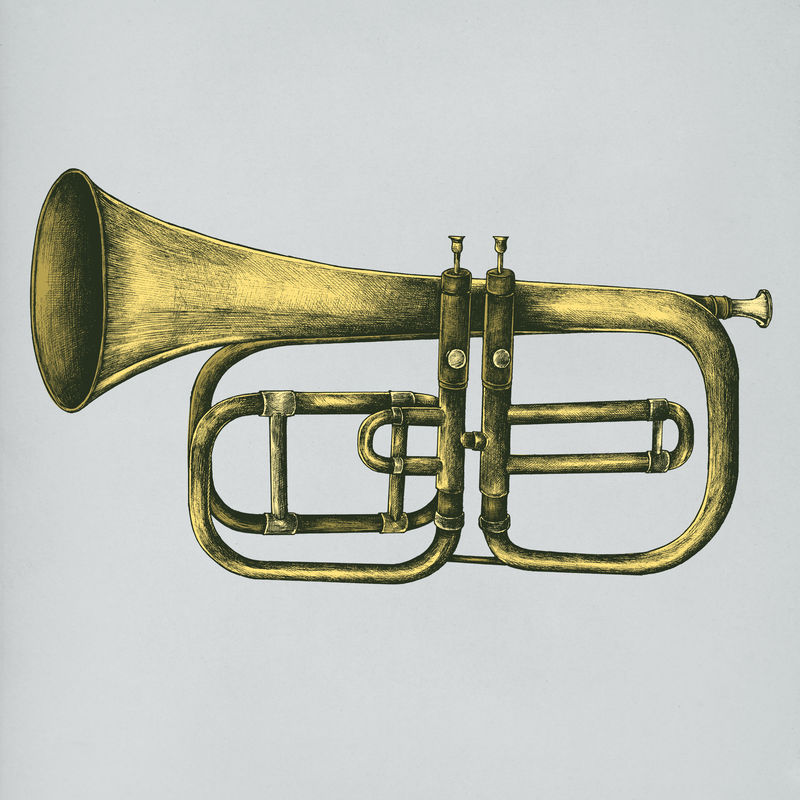背景上孤立的手绘喇叭
