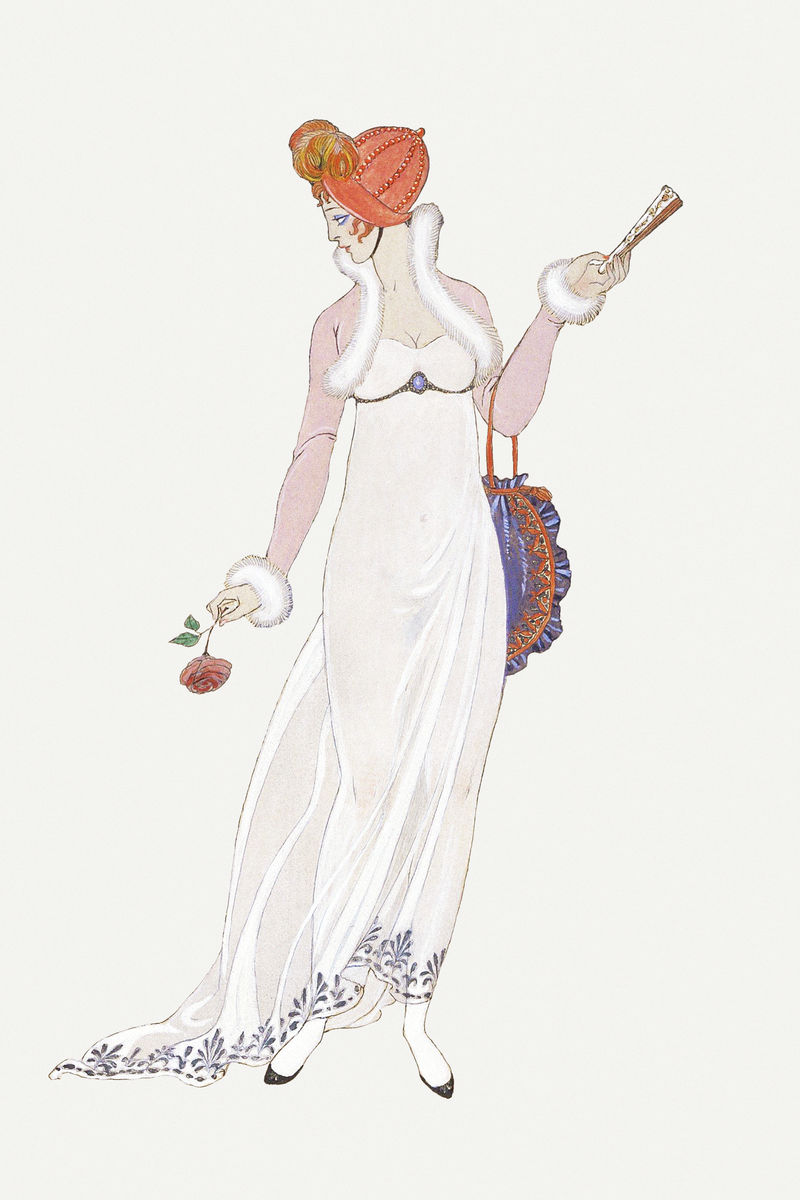1920年代女性时尚psd乔治·巴比尔艺术作品混音