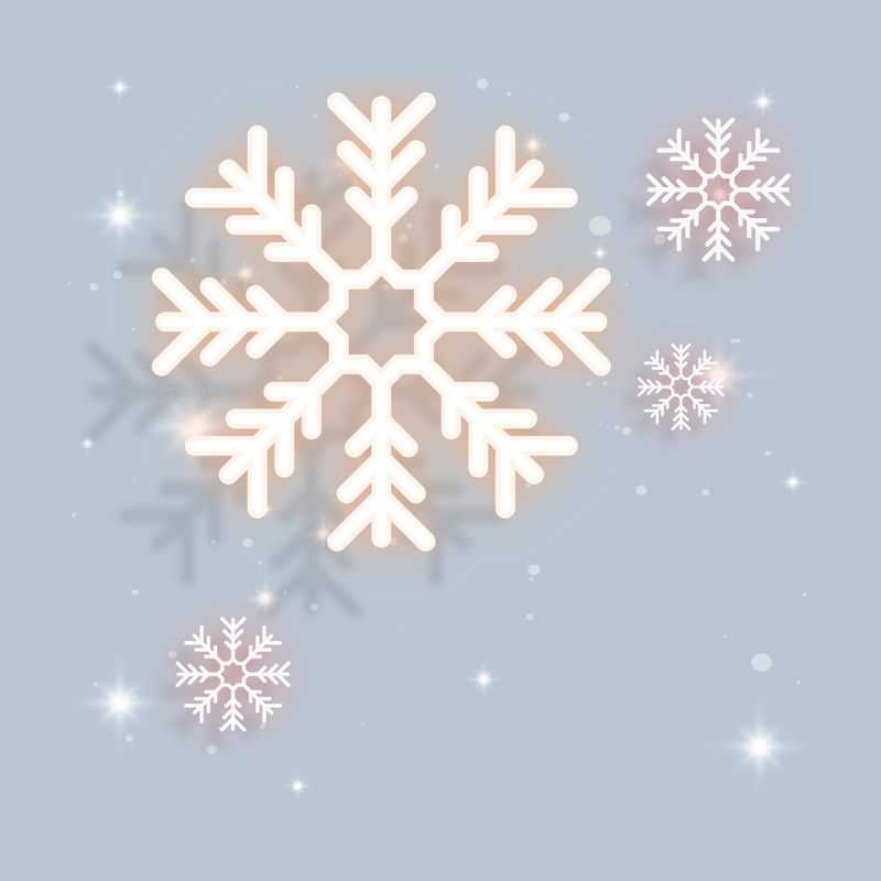 橙色霓虹雪花插画