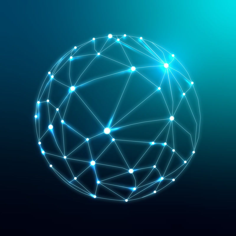 蓝色全球商业网络psd元素