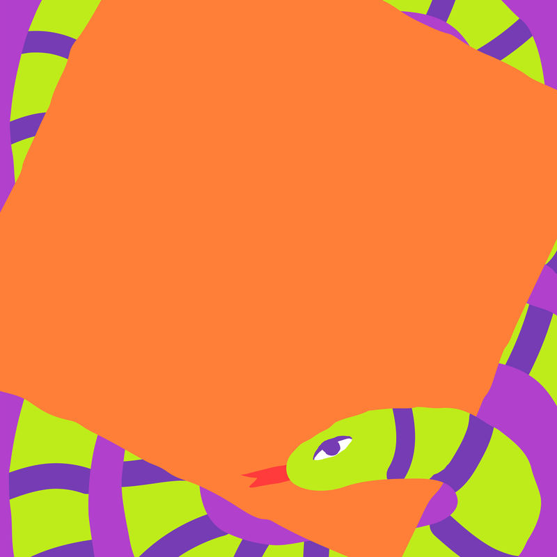 蛇架矢量可爱多彩的动物插画