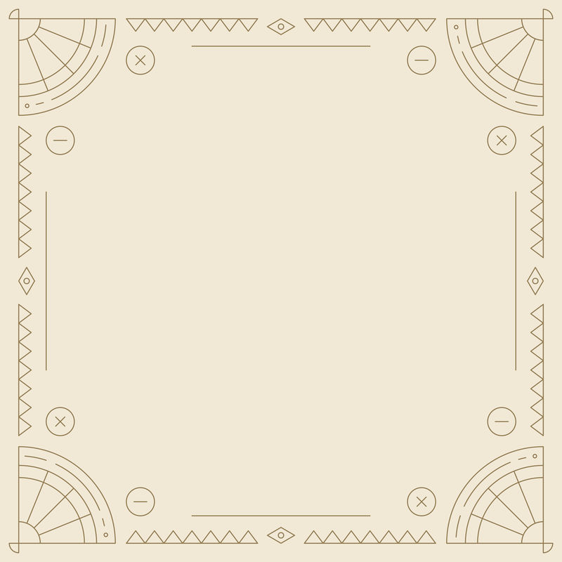 几何图案空白米色框架向量