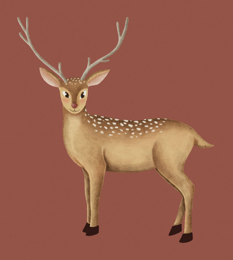 手绘可爱休闲鹿