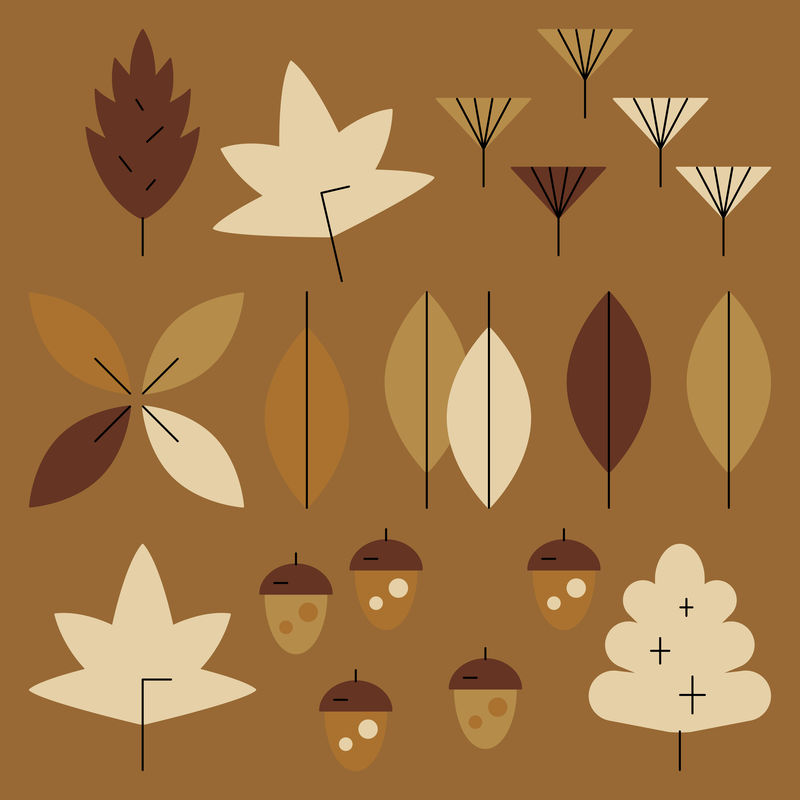 秋季元素图案背景向量