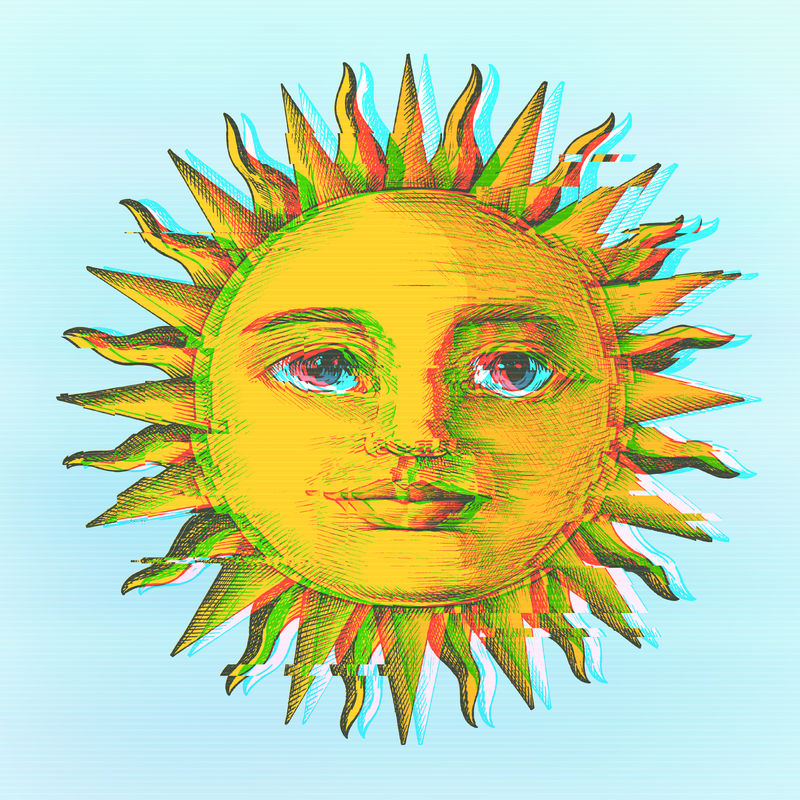 太阳人脸图案图片
