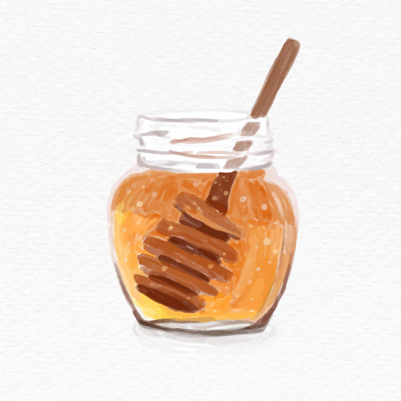 蜂蜜有机食品手绘