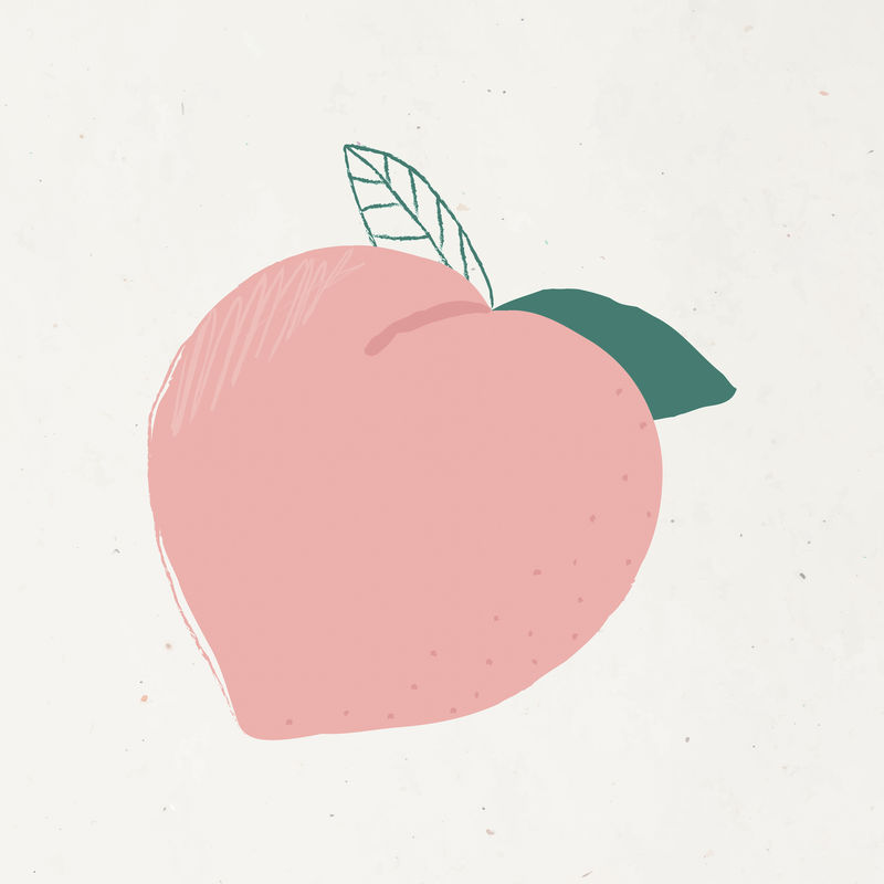 粉彩手绘桃果剪贴画