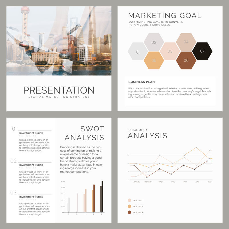社交媒体营销矢量可编辑模板