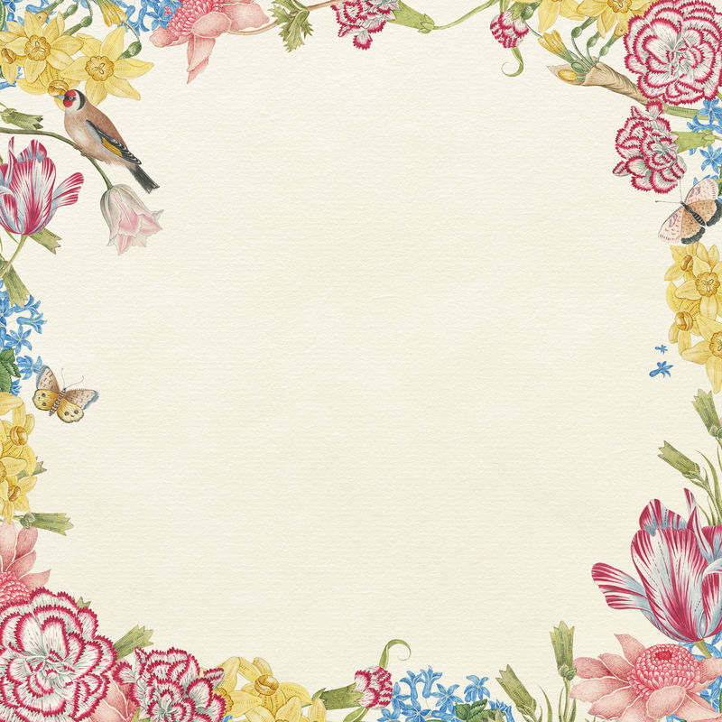 复古花架由史密森尼档案馆18世纪的艺术品混合而成