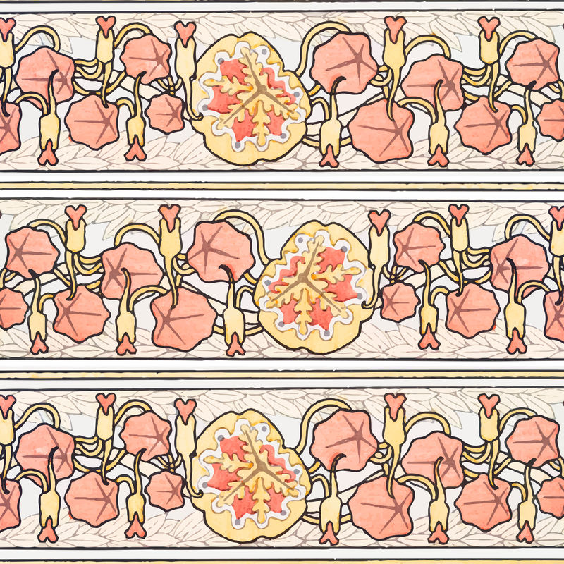 新艺术牛蒡花图案背景向量