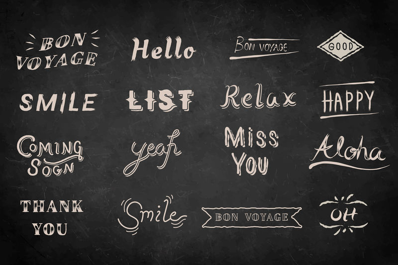 背景向量上手写字体集