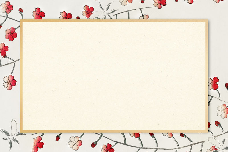 日本樱花架psd东方图案插画